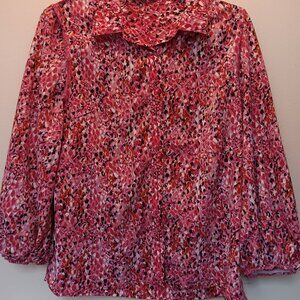 Pink Women's Blouse Pretty Garden XL Pre-owned